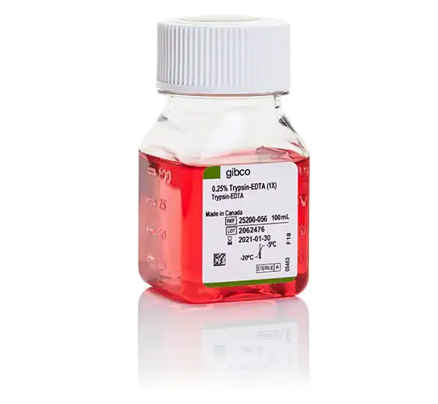 Gibco™ Trypsin-EDTA (0.25%), phenol red Cat: 25200056 / 100ml