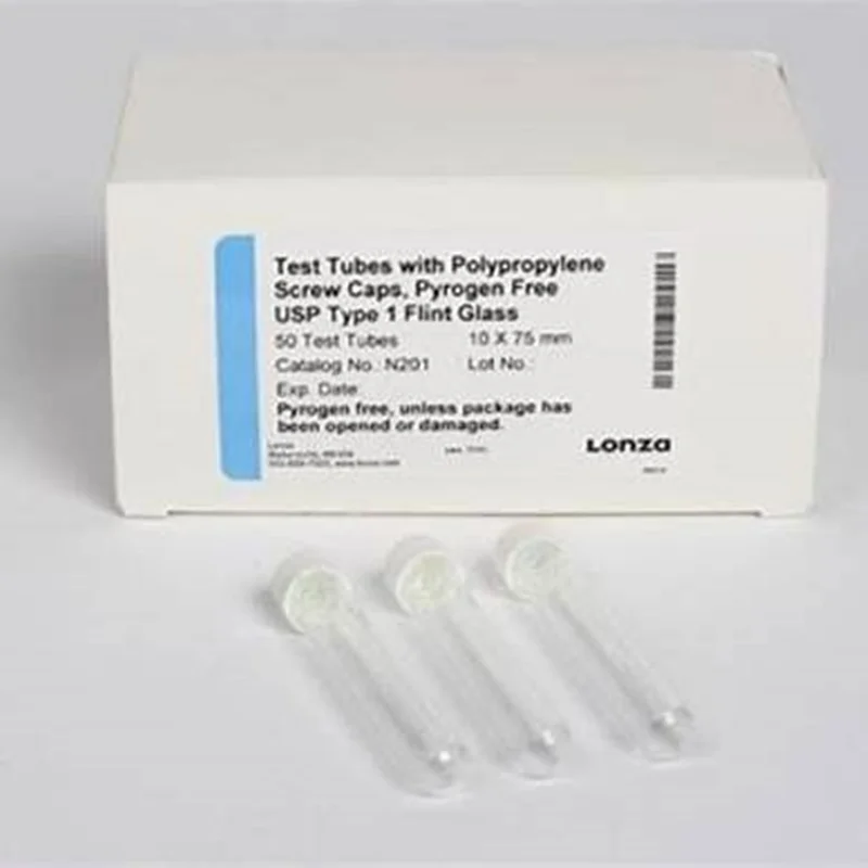 Lonza N201 Pyrogen-Free Test Tubes 10x75mm with Caps